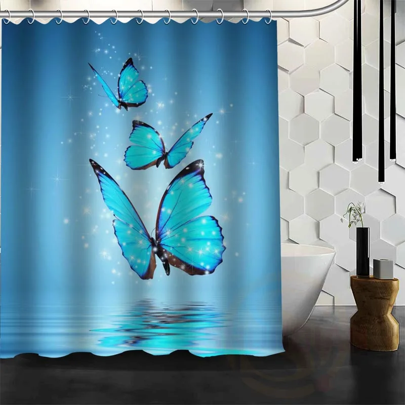 

Best Nice Custom Magic Butterfly Shower Curtain Bath Curtain Waterproof Fabric For Bathroom MORE SIZE WJY#74