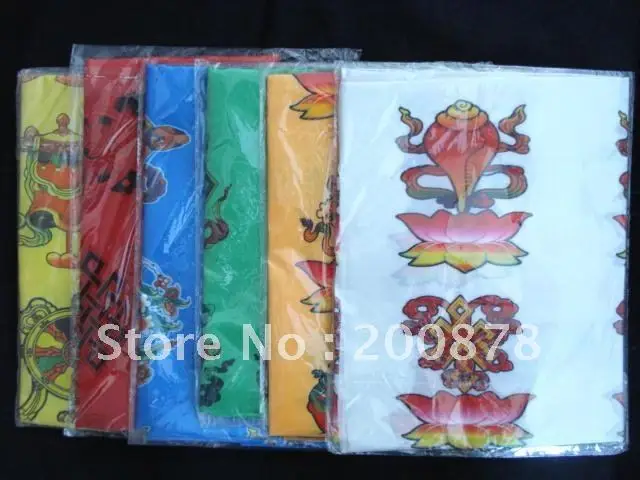 C028  Tibetan colorful silk Hada, Buddhist Eight Auspicious amulst  Kha-btags 180cm,mix order