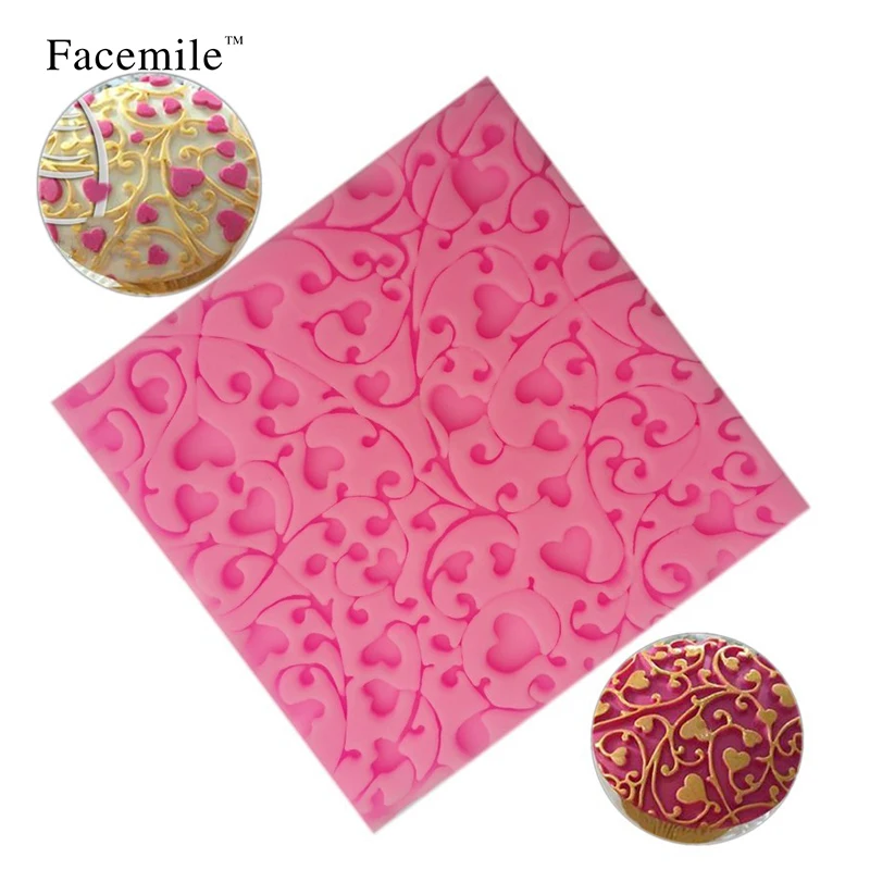 Heart Lace Baking Mat Silicone Mold Mould Sugar Craft Cake Fondant Decorating Love 50-132 Gift | Дом и сад