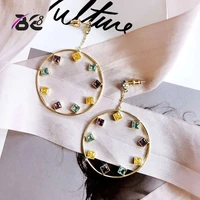 be 8 new arrival fashion statement earrings big round shape cz drop earrings for women fashion jewelry e608