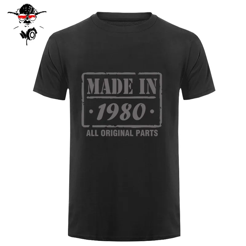 32-я футболка на день рождения, сделано в 1980, Мужская забавная футболка, мужская одежда