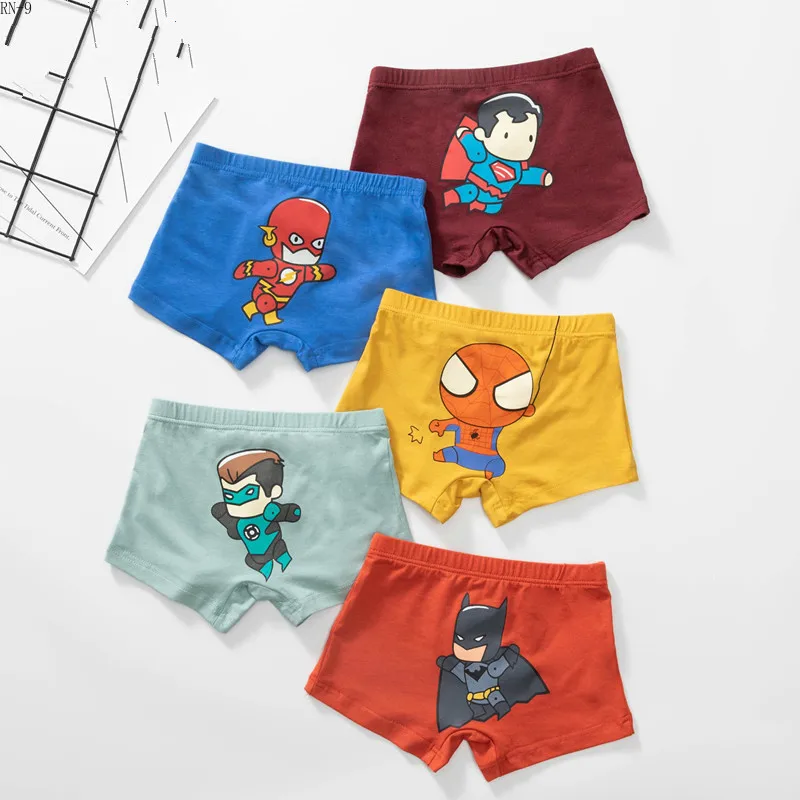 Детское нижнее белье с героями мультфильмов хлопковые детские штаны на плоской
