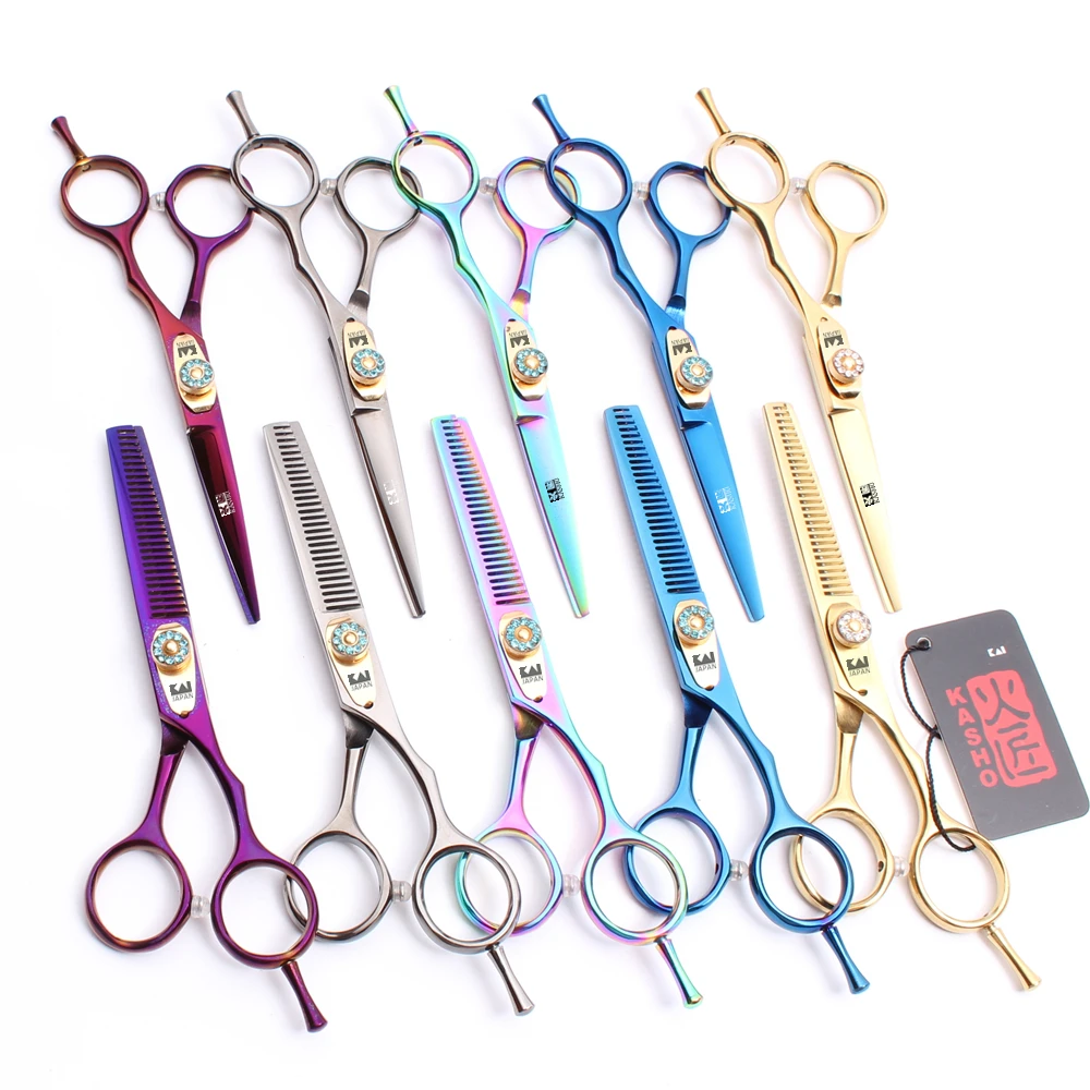H1020 6.0&quot Japan 440C Kasho Brand Professional Human Hair Scissors Barber Cutting&ampThinning Salon Styling Tools | Красота и