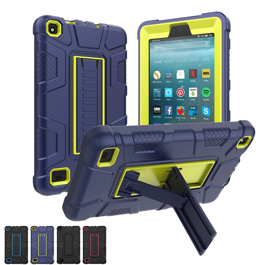 Чехол для Amazon Kindle Fire 7 2019 двухслойный Гибридный противоударный защитный чехол
