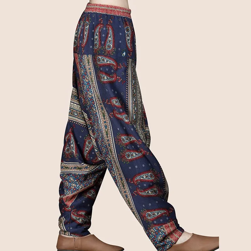 ZANZEA винтажные мешковатые брюки с высокой эластичной талией и заниженным шаговым