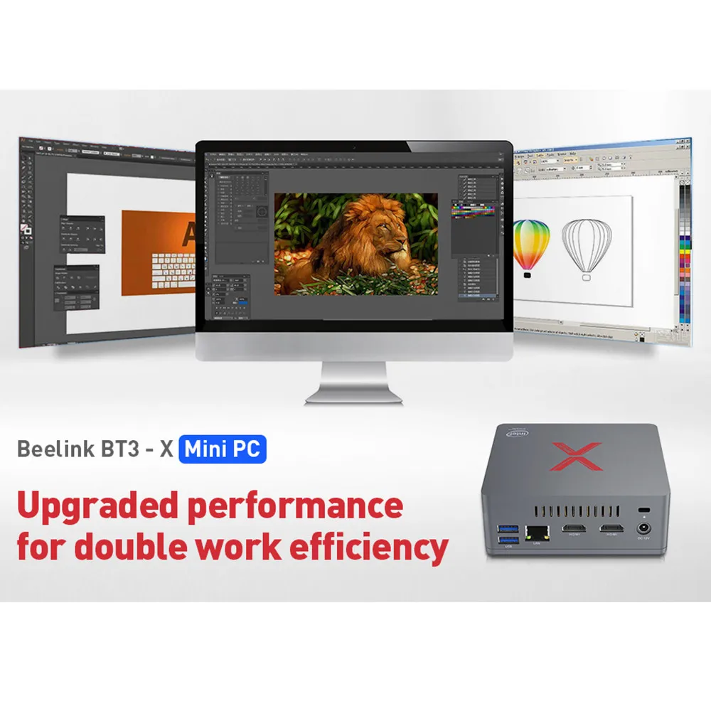 Beelink BT3 X мини ПК Windows 10 Intel Apollo Lake J3355 Graphics 500 4 Гб LPDDR4 64 EMMC 2 ГГц + 5 8 ггц WiFi 1000