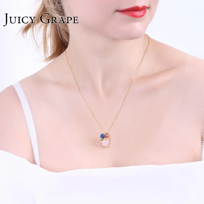 New Arrivals Enamel Glaze Concise Joker Insect Ladybug Crystal Necklace Clavicle Chain Gold-plated Mixed Batch Woman | Украшения и