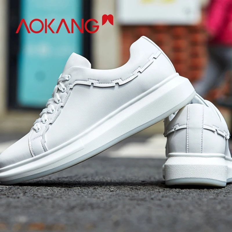 AOKANG 2019 New Arrival Spring Summer casual shoes men platform white Ins Hot Sale Sneakers comfortable breathable | Обувь
