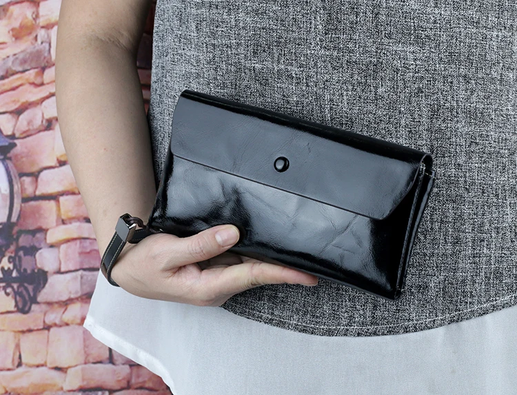 COMFORSKIN натуральная кожа масло воском длинный винтажный женский клатч кошелек европейские и американские женские кошельки Carteira Feminina