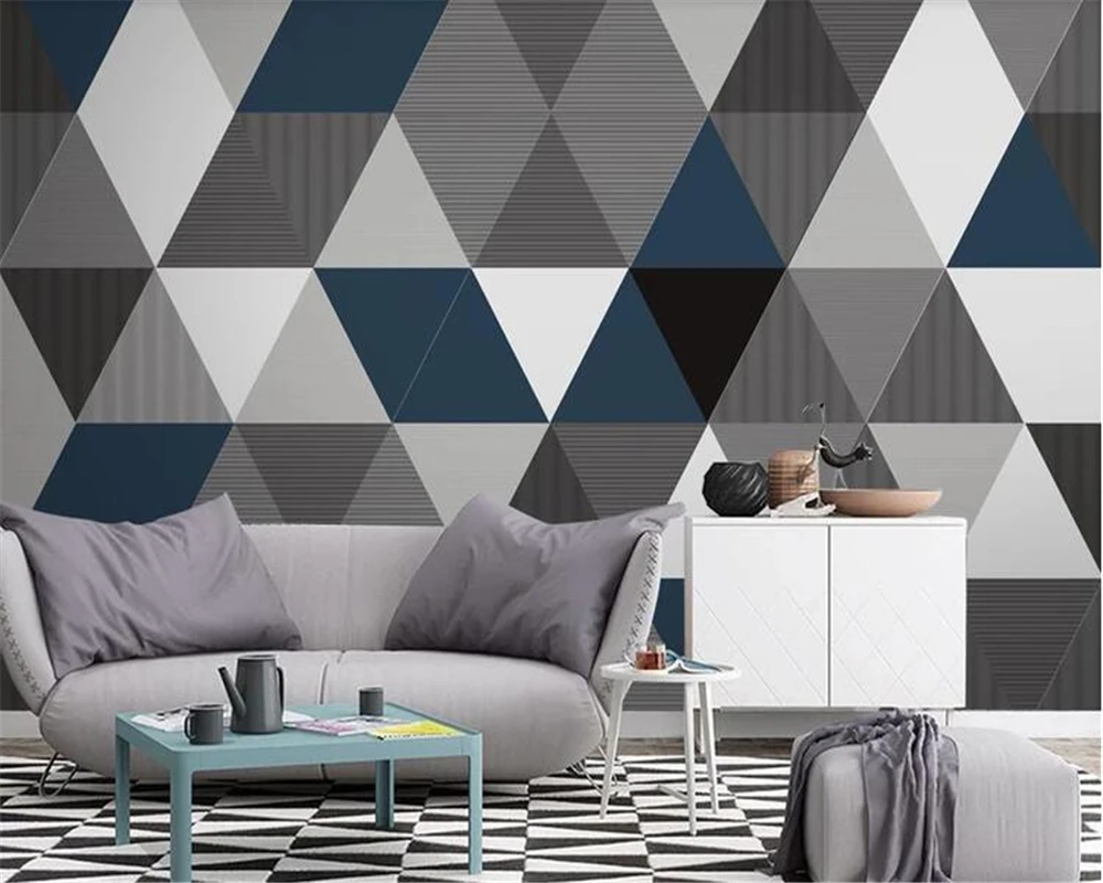 

beibehang papel de paredeOriginal modern minimalist abstract geometric creative Nordic wallpaper TV sofa background 3d wallpaper