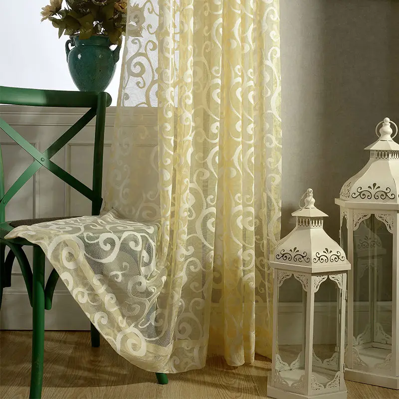 Высокое Качество Жаккардовые Тюль Занавески Для Гостиной Спальня Дети Скрининг