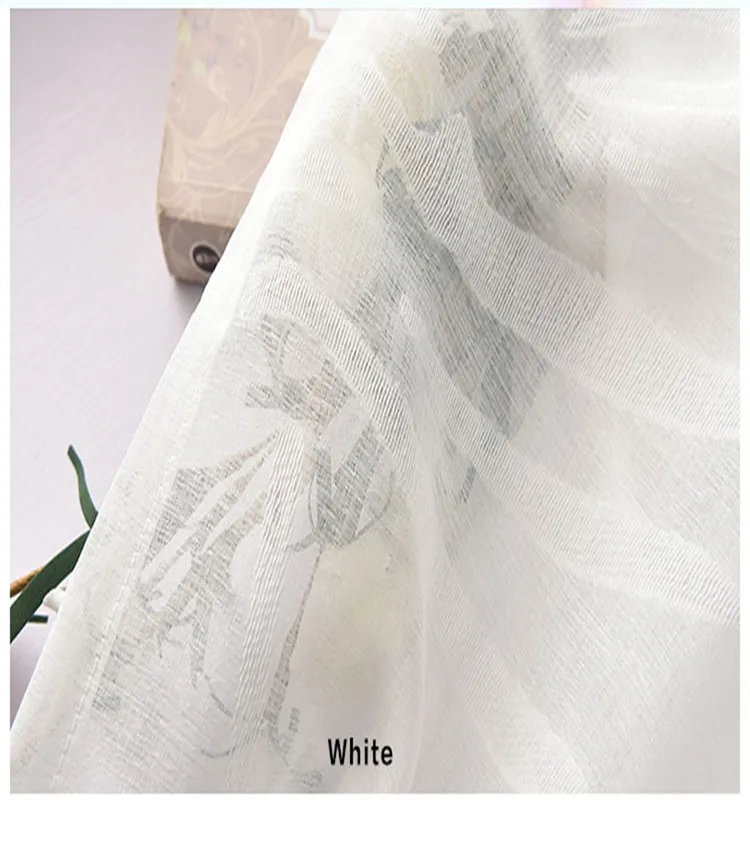 Leaves Jacquard White Dolly Tulle Curtain For Bedroom Modern Window Living Room | Дом и сад