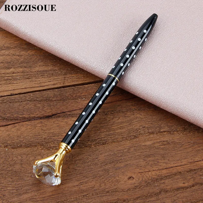 07 Красивая Алмазная ручка шариковая ручка Кристалл розовое золото шариковые ручки Роскошная металлическая ручка забавная Новинка Stylo Diamant школьные принадлежности - Цвет: 07