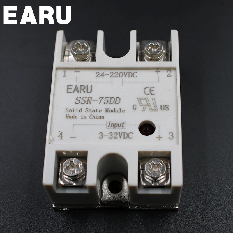 Твердотельное реле SSR 75DD 75A 3 32V DC вход к 24 220V 75 DD промышленное управление оптом с