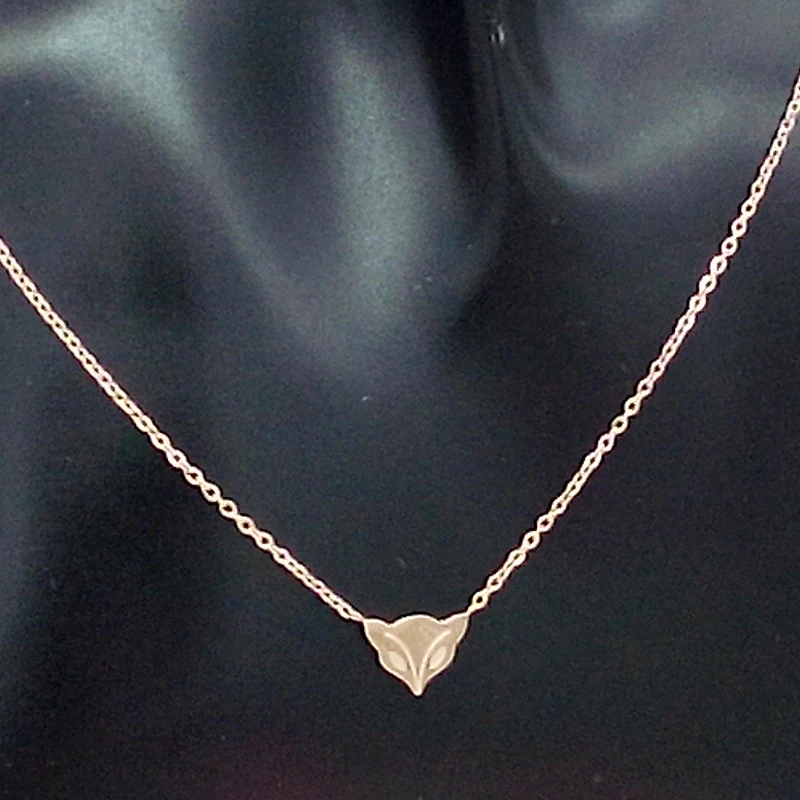 Розовое золото/серебро Цвет лиса кулон заявление Чокер Воротник Ожерелье