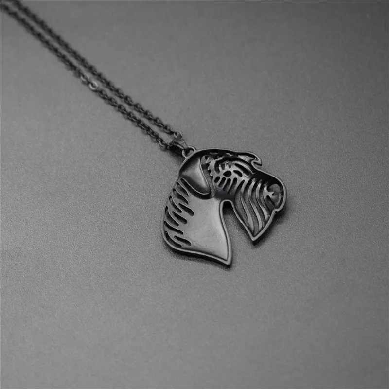 4 цвета новинка ожерелье шнауцера Модные металлические украшения в виде собаки