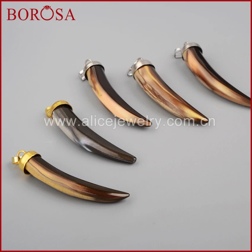 BOROSA 10 шт. Золотая или Серебряная шапка натуральный коричневый корпус собачья