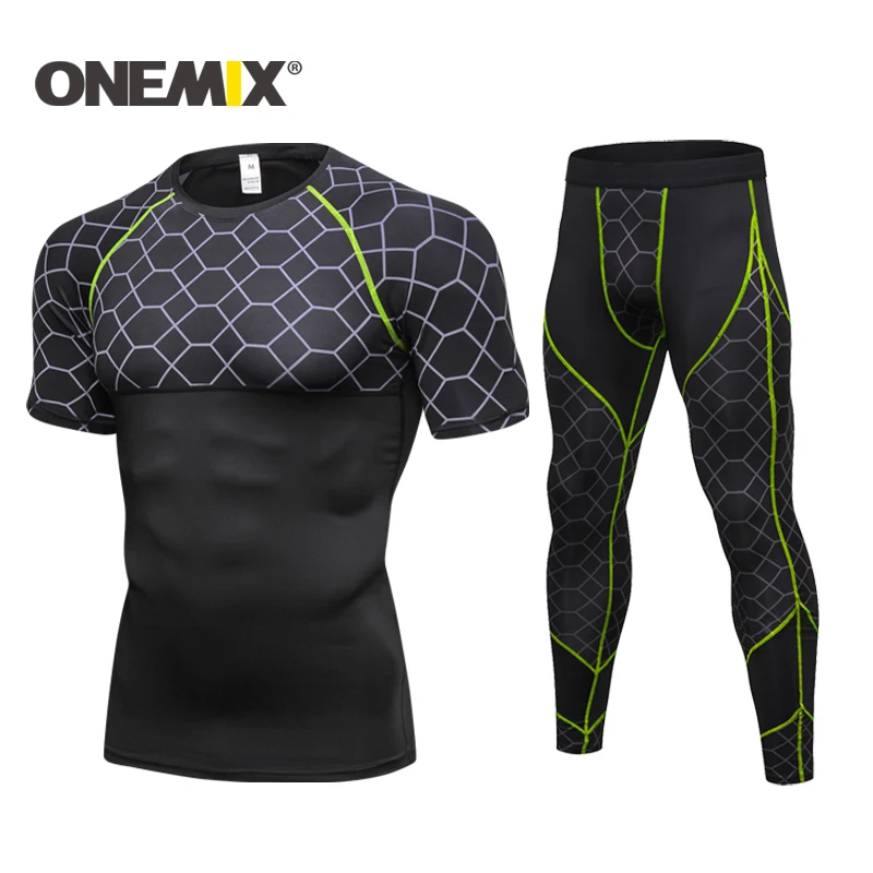 ONEMIX новые быстросохнущие мужские спортивные костюмы с коротким рукавом для