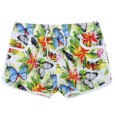 butterfly Новые летние женские шорты с камуфляжным принтом, повседневные пляжные шорты для отдыха, Быстросохнущий Спортивный костюм с карманами - Цвет: butterfly