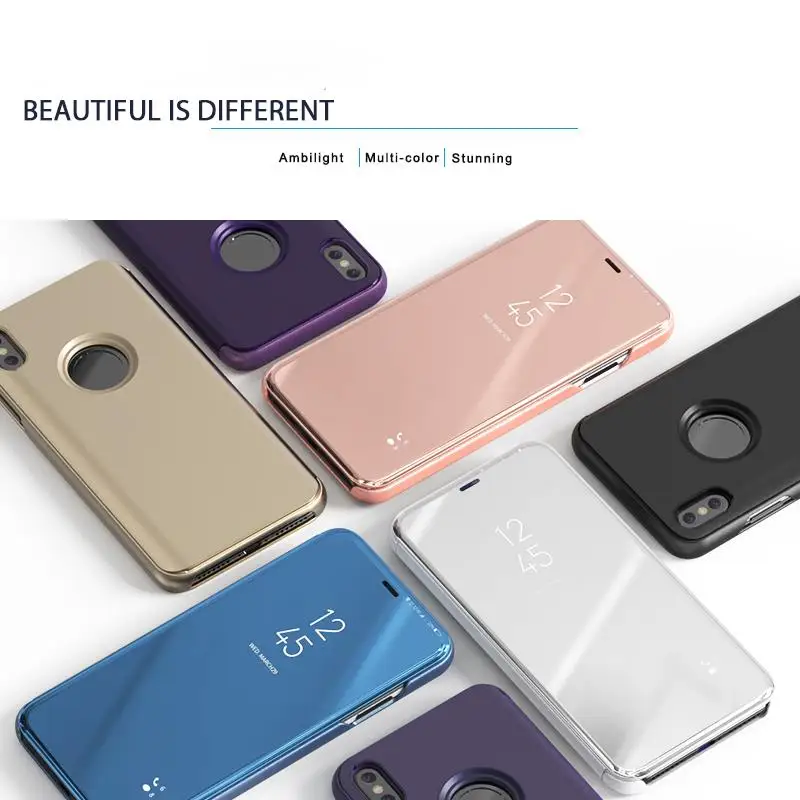 Зеркальные кожаные чехлы для телефонов iPhone 11 X XR XS Pro MAX 8 7 6 6S Plus прозрачные