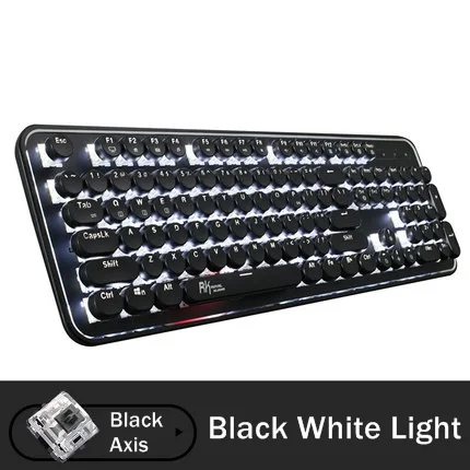 Black Black Axis Royal Kludge RK960 Двухрежимная Проводная/Bluetooth Беспроводная механическая клавиатура Ретро круглая клавиша для настольного компьютера ноутбука планшета мобильного - Цвет: Black Black Axis