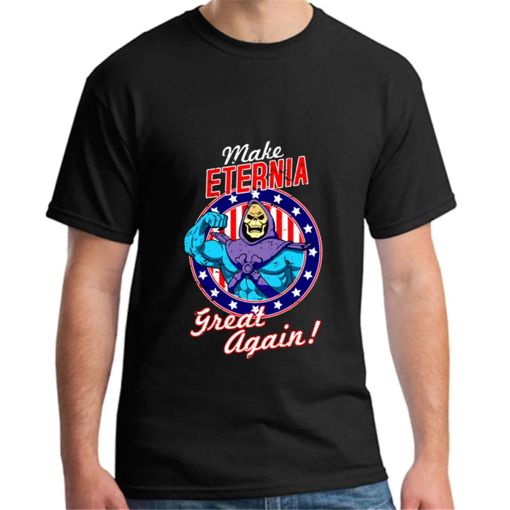 DIY Латинской футболки Для мужчин размера плюс сделать Eternia Great Again топы с