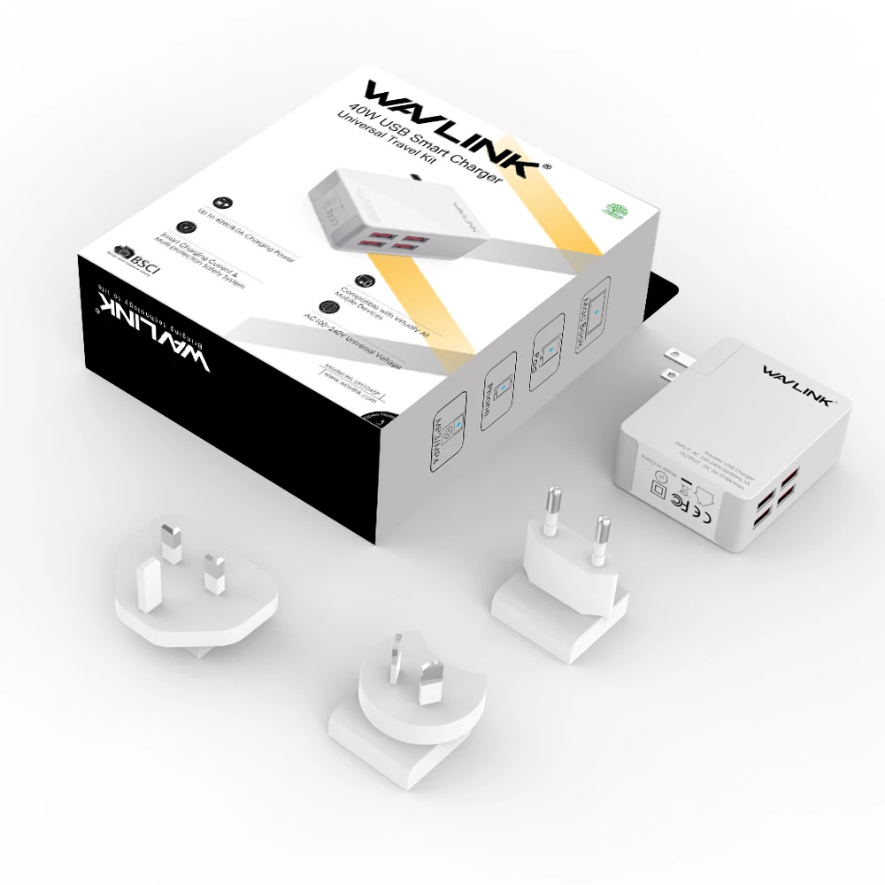 Wavlink 4 порта USB зарядное устройство 4в1 портативное дорожное настенное адаптер для