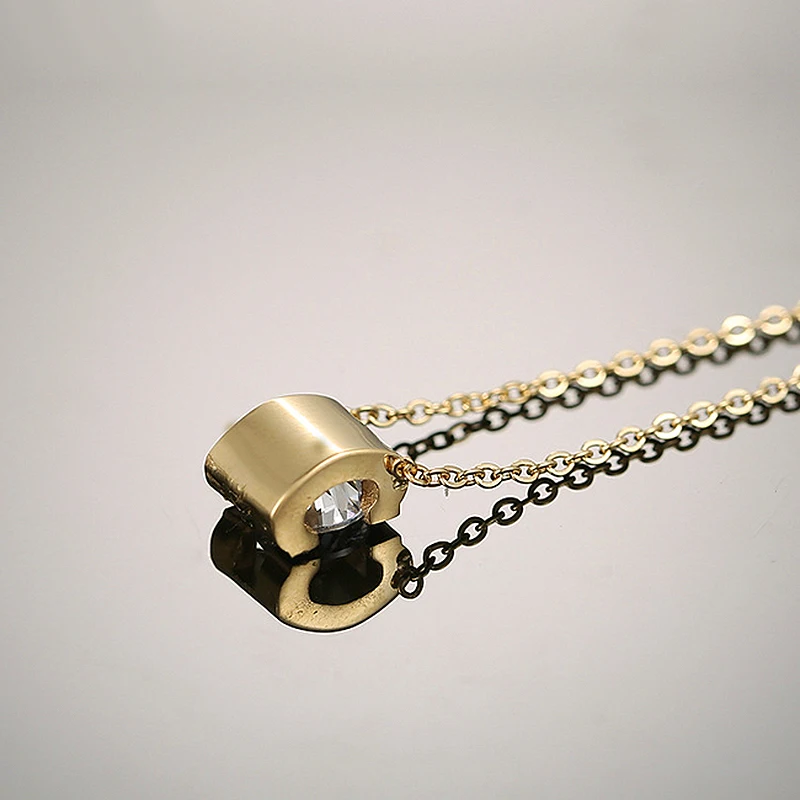 Классические ожерелья-чокер из титановой стали ожерелья для женщин золотой цвет