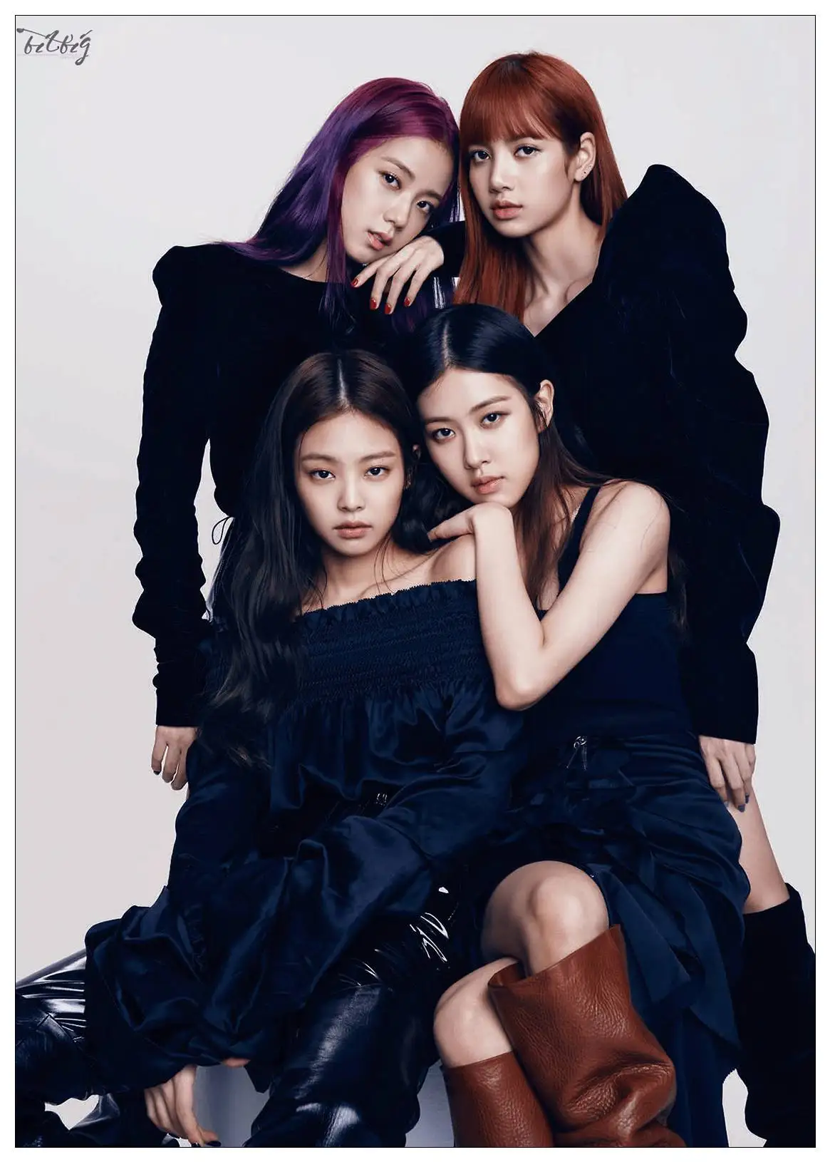 Kpop черные Розовые настенные плакаты Наклейки белая мелованная бумага принты живопись украшение дома гостиная спальня бар Домашний настенное искусство