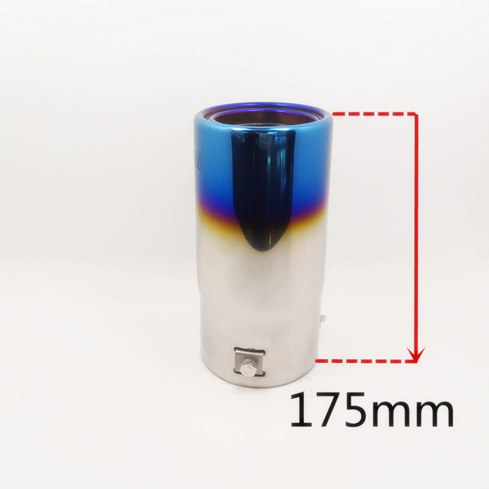1Pcs Car Autonly Blue Stainless Steel Muffler Tip Accessories Exhaust inlet 78mm Length 175mm For Prado/lexus GX | Автомобили и