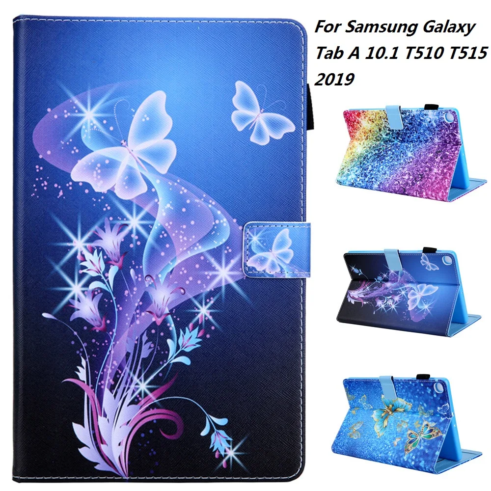 Сказочные бабочка шаблон PU с отделением для карт чехол Samsung Galaxy Tab A 10 1 дюймов T510 T515
