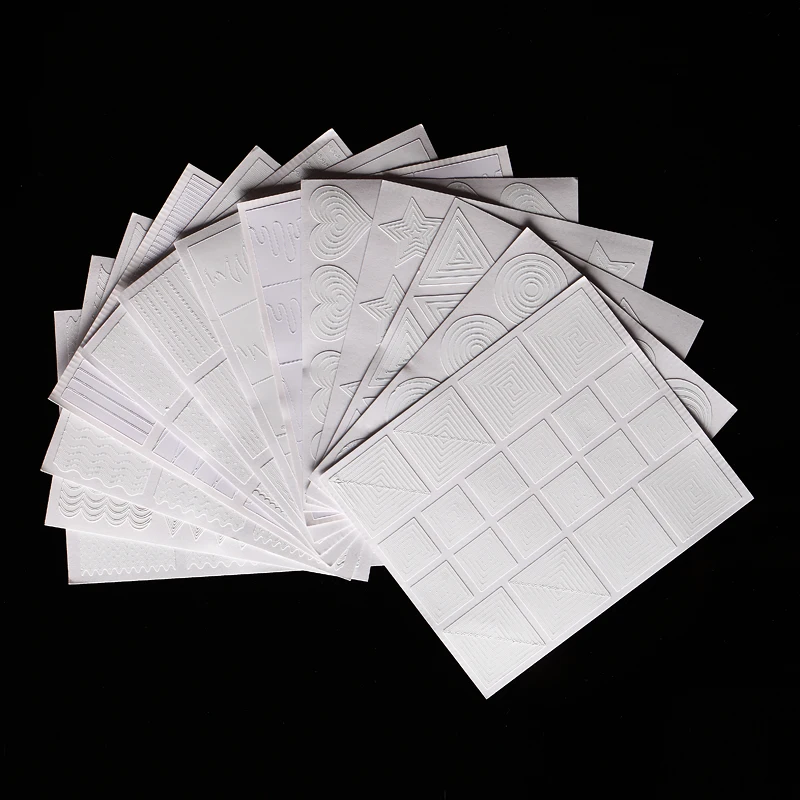 Monja 12 стиль дизайн ногтей полый трафарет руководство наклейка Гель-лак