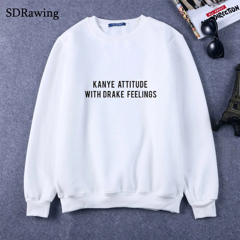 Женский джемпер Kanye повседневный с принтом в виде чувства Дрейка Забавный черный