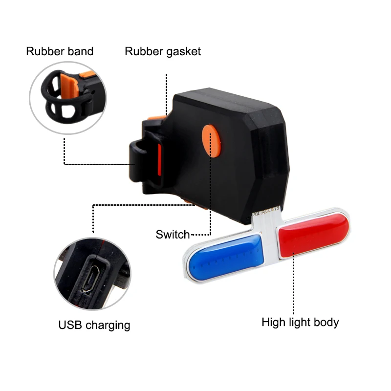 

USB Rechargeable Bicycle Taillight 5 Modes LED Reflective Lamp Bike Light MTB Road Bike Accessories
