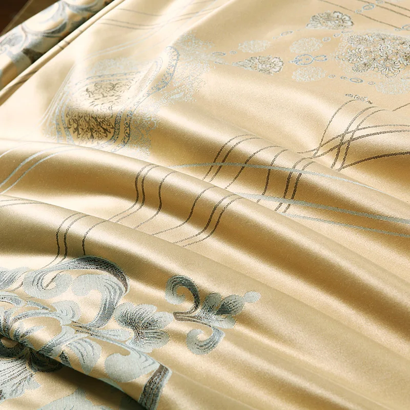 Golden camel silk bedding set 4pcs wedding bed cover 60s yarn bedding-set queen comforter hot sale 5677 | Дом и сад