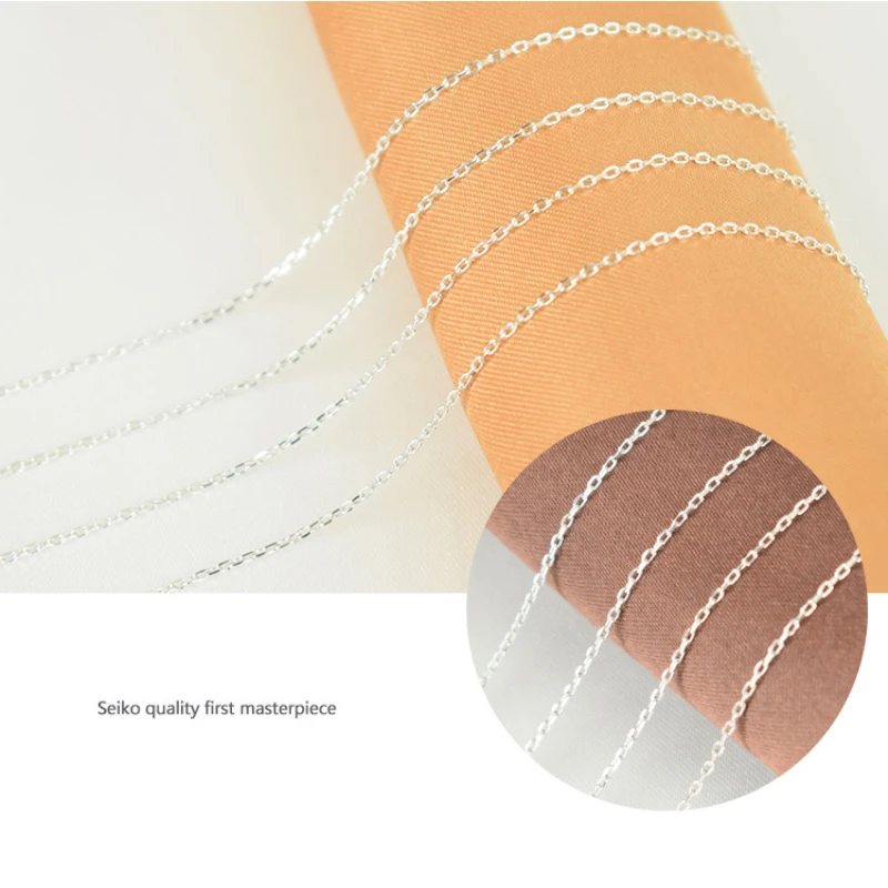 Настоящее Стерлинговое Серебро 925 пробы тонкое овальное ожерелье с цепочкой Rolo 1