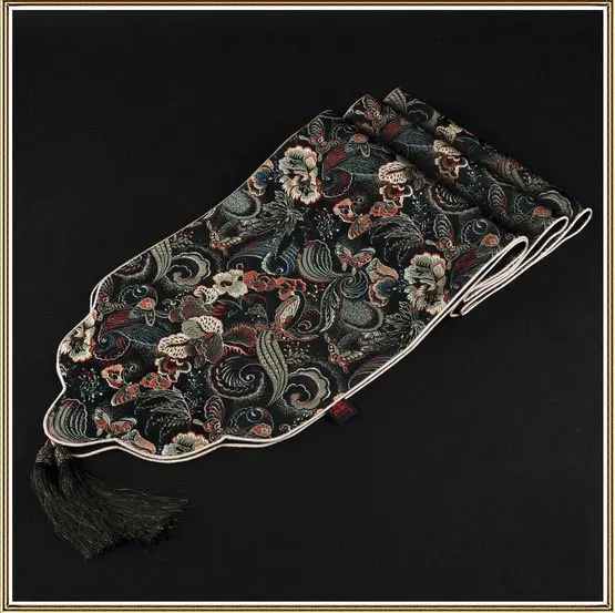 Китайская шелковая в стиле ретро парча скатерть стол бегун кровать флаг черный