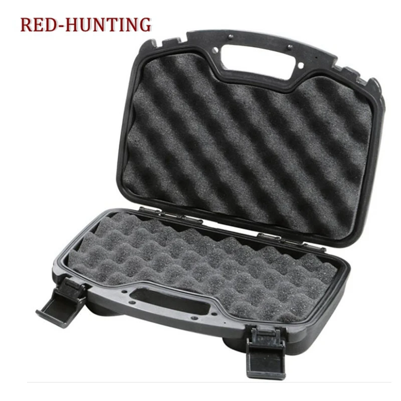 New Durable ABS Gun Case Pistol Gun Box Tactical Hard Gun Case Padded Foam Lining for hunting airsoft  paintball