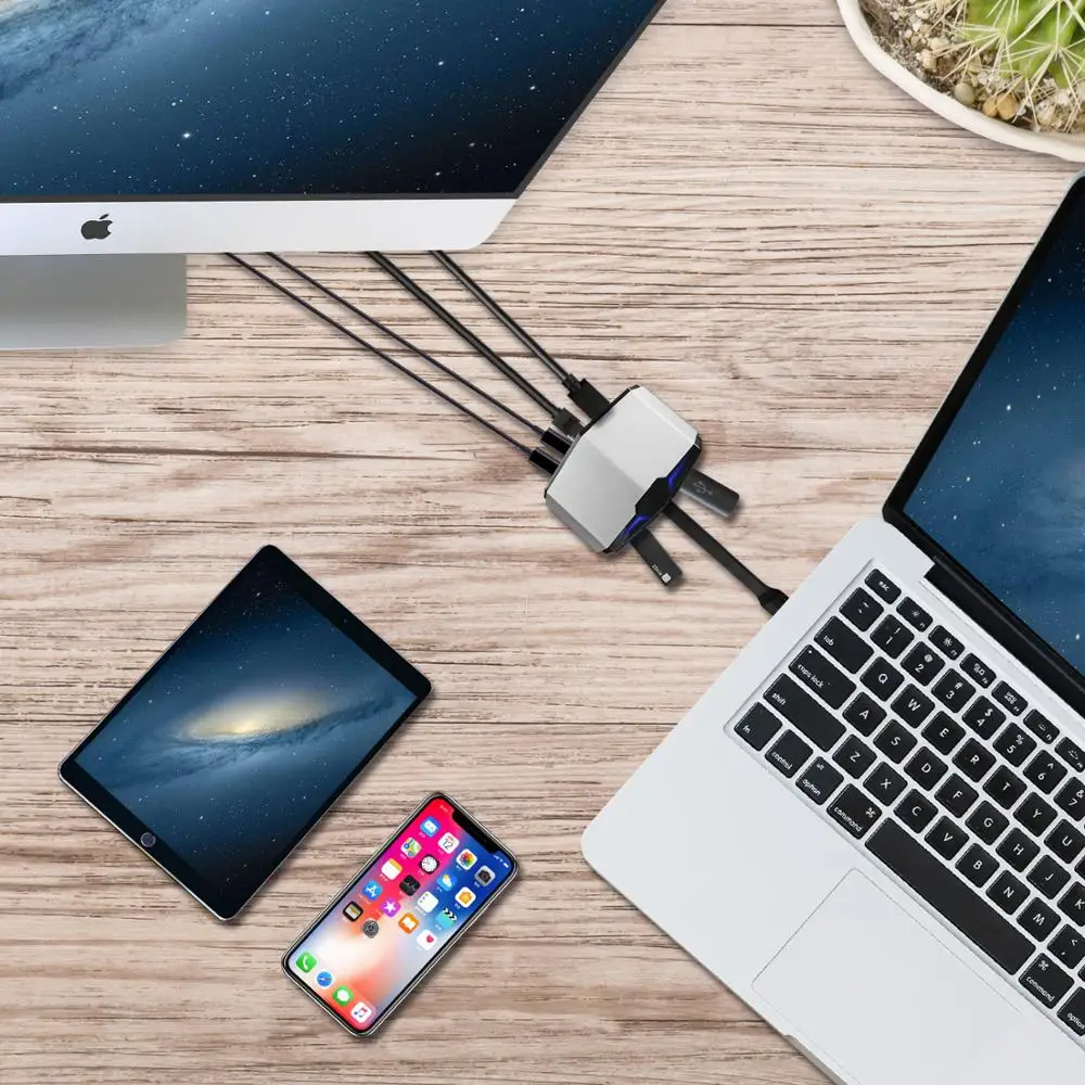 LTGEM USB HUB C type-C к HDMI + Rj45 2 3 0 1 адаптер док-станция для MacBook Pro Аксессуары концентратор |