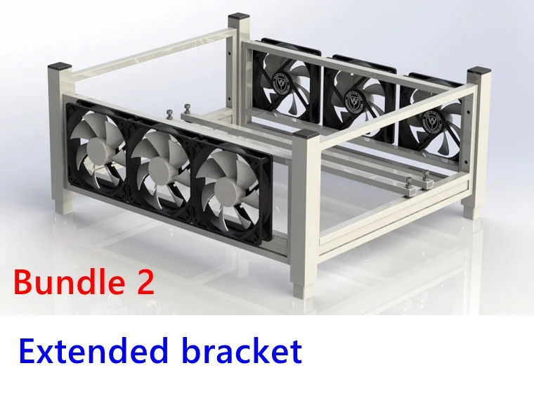 Чехол для компьютера с открытым воздухом 6 GPU Miner full tower ETH Miner Frame Rig 6x Fan& Temp Monitor bitcon Miner Kit в разобранном виде