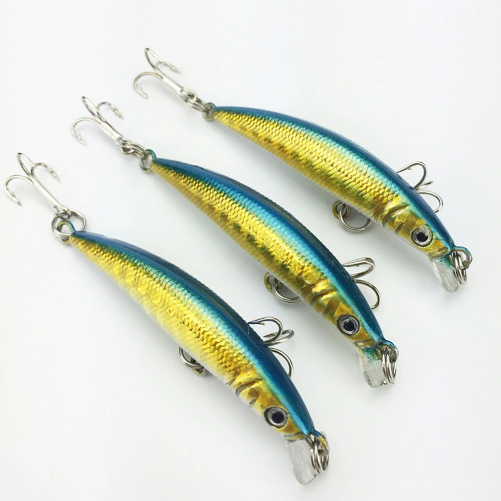 

55mm Fishing Lures Artificial Crank Hard Bait Topwater Minnow Fishing Wobblers for Bass eyes 3D tackle 1PCS