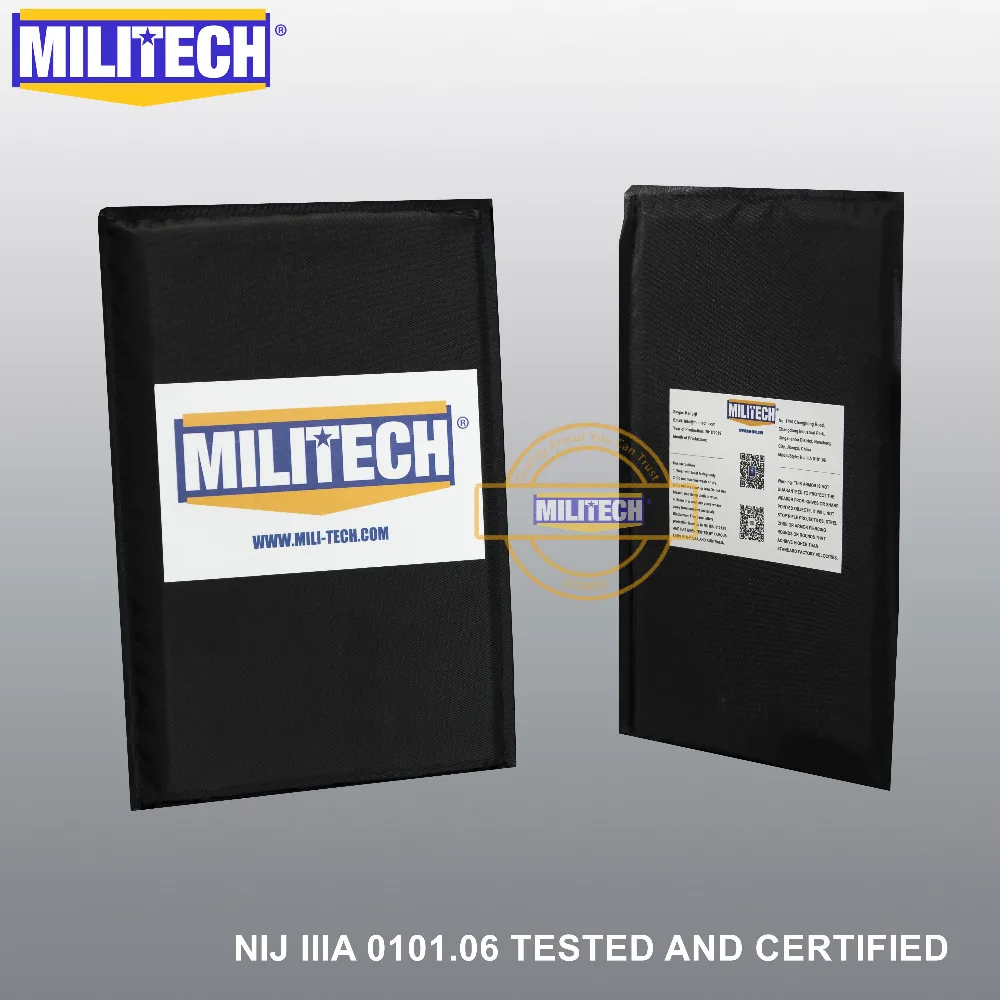 MILITECH Aramid баллистическая панель пуленепробиваемые пластины вставки бронежилет мягкая боковая Броня панель NIJ уровень IIIA 3A 5 ''x 8'' пара