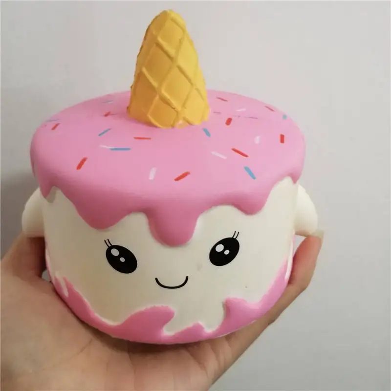 Unicorn Cake 13cm Большой Мягкий Jumbo медленно поднимающиеся игрушки Squishi Unicornio Kawaii пончик лучший подарок для детей антистресс огромная игрушка украшение стола - Цвет: Unicorn Cake 13cm