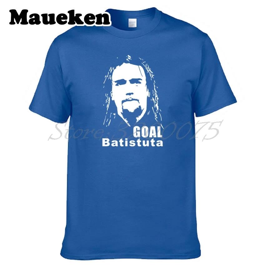 Мужская футболка Gabriel Omar Batistuta 9 GOAL Silhouette Fiorentina ROMA Argentina Legend W18070201|Мужские футболки|
