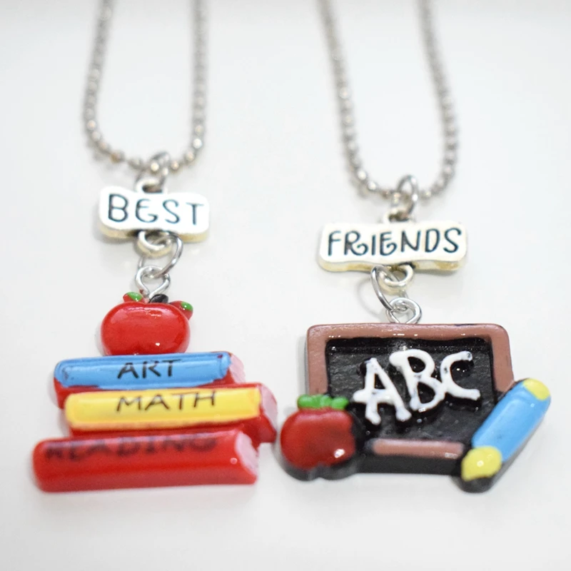 Имитация книги для чтения доски ожерелье милая подвеска BFF лучшие друзья