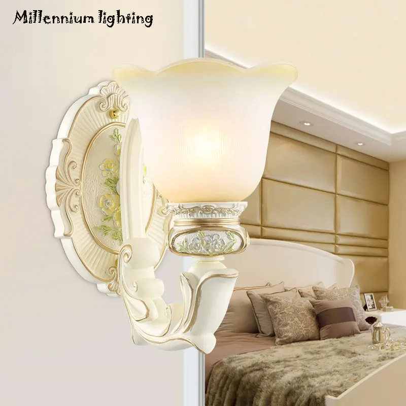 Европейский стиль бра гостиная фон смолы настенный светильник столовая терраса