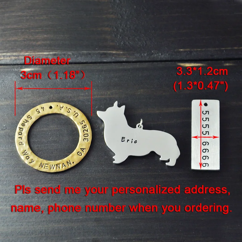 

Personalized Samoyed Dog Tag, Pet ID Tags, Hand Stamped Engraved Alloy Samoyed tag, Customized Name & Address, Phone Number