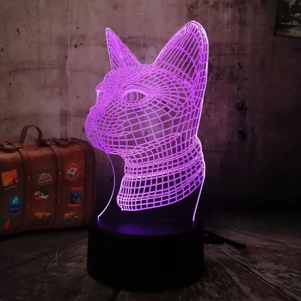 Новинка ночник amрой в виде кошки H 7 цветов 3D светодиодный настольная лампа для