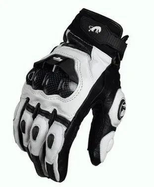 Новые черные кожаные белые мотоциклетные перчатки гоночные для вождения