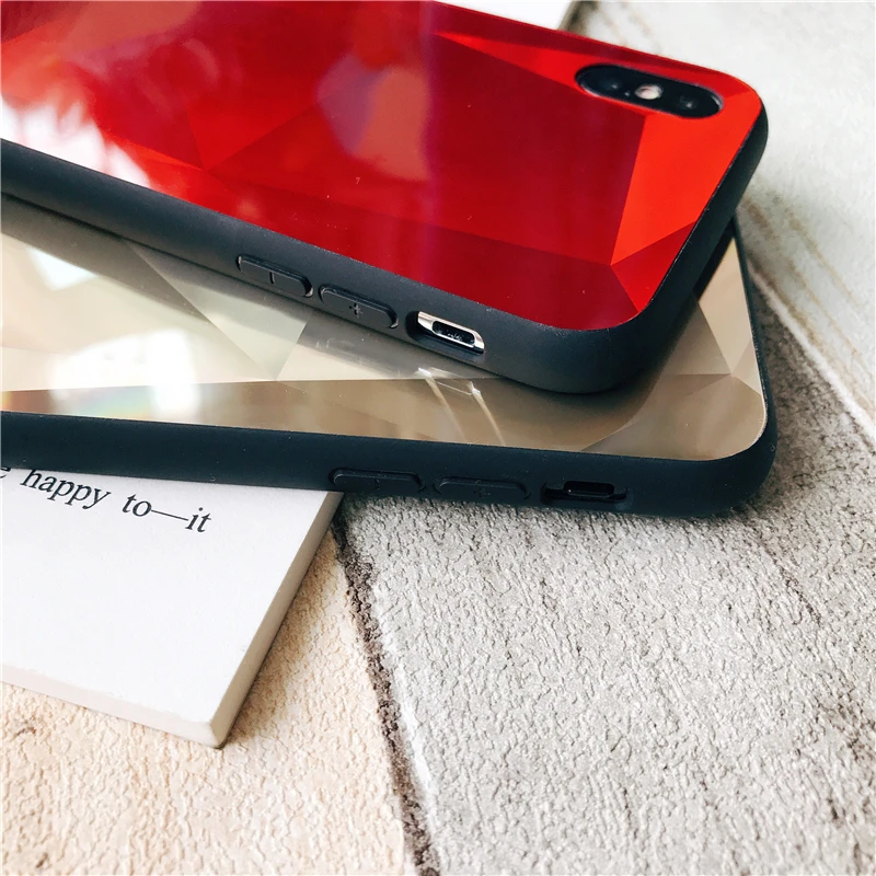 3D Алмазный Блестящий зеркальный чехол для телефона Iphone X XR XS Max Модный яркий 6 6S 7 8